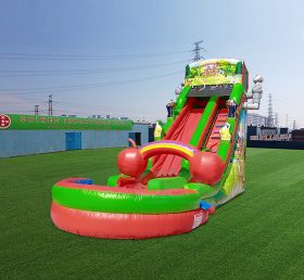 T8-4586 Infaltable Snow White e Apple Water Slide com piscina