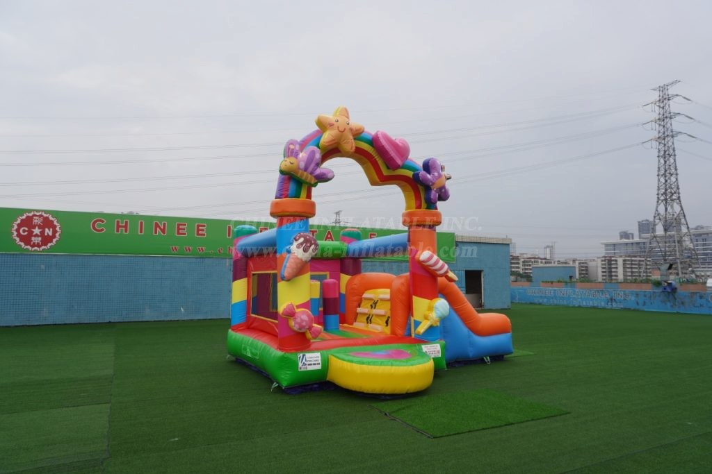 T2-4565B Rainbow Candy  Bouncy Castle With Slide