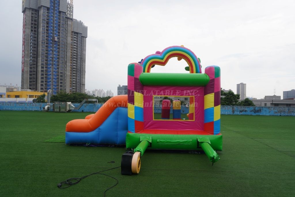 T2-4565B Rainbow Candy  Bouncy Castle With Slide