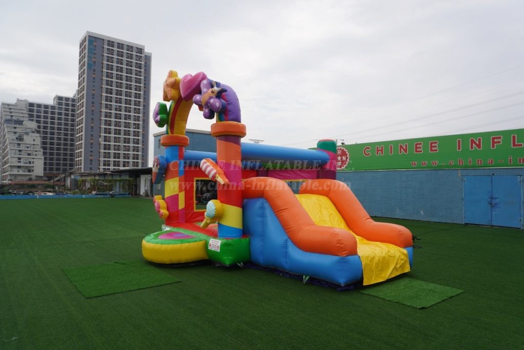 T2-4565B Rainbow Candy  Bouncy Castle With Slide