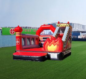 Caminhão de bombeiros com castelo inflável T2-7005 com escorregador