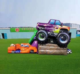 T2-7055 Monster Truck Bounce House e Slide Combo