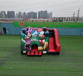 T2-4200B castelo insuflável com escorrega com tema da Disney