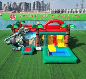 T2-4795B Casa de Pulo Aventura dos Dinossauros com Escorregador e Piscina