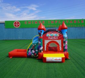 T2-4268F castelo inflável mini temático da Disney & escorregador & piscina