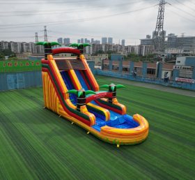 T8-5302 Escorregador Inflável Tropical com Piscina