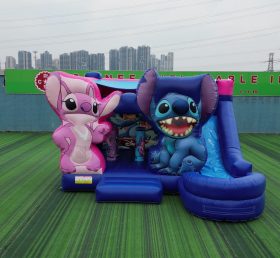 T2-8203B Castelo Pula-pula Tema Stitch com Escorregador e Piscina