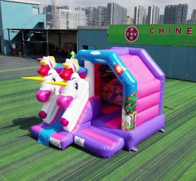 T2-4136A Castelo Inflável de Unicórnio com Escorregador