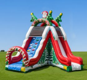 T8-8129 Escorrega Seco Inflável com Tema de Natal