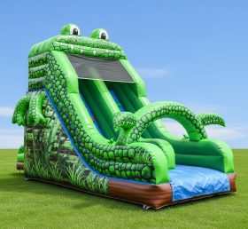 T8-8139 Escorrega Seco Inflável com Tema de Crocodilo