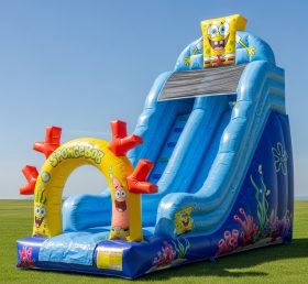 T8-8313 Escorregador Seco Inflável com Tema Bob Esponja
