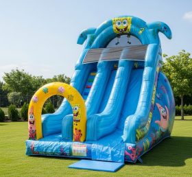 T8-8314 Escorrega Seco Inflável com Tema Bob Esponja
