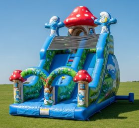 T8-8349 Escorregador Seco Inflável com Tema dos Smurfs
