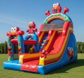 T8-8355 Escorregador Seco Inflável com Tema Tickle Me Elmo