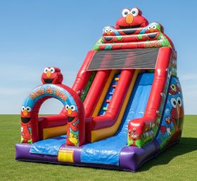 T8-8356 Escorregador Seco Inflável com Tema Tickle Me Elmo