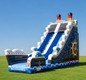 T8-8371 Escorrega Seco Inflável com Tema Titanic
