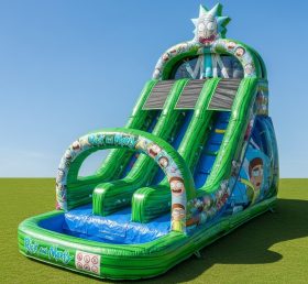 T8-8692 Escorregador Aquático Inflável com Tema Rick and Morty