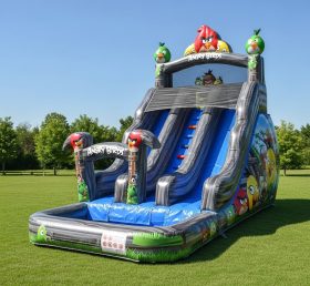 T8-8600 Escorrega Aquático Inflável com Tema Angry Birds