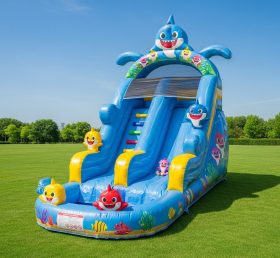 T8-8409 Escorrega Aquático Inflável Tema Baby Shark