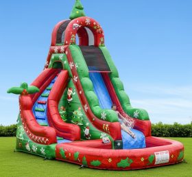 T8-8425 Escorrega Aquático Inflável com Tema de Natal