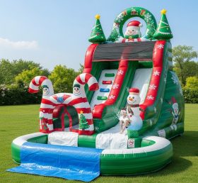 T8-8426 Escorrega Aquático Inflável com Tema de Natal