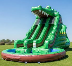 T8-8432 Escorrega Aquático Inflável com Tema de Crocodilo