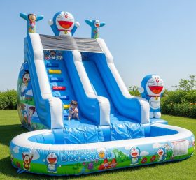 T8-8442 Escorregador Aquático Inflável com Tema Doraemon