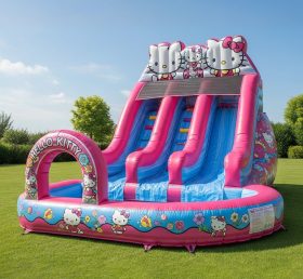 T8-8460 Escorregador Aquático Inflável com Tema Hello Kitty