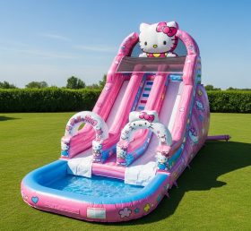 T8-8461 Escorrega Aquático Inflável com Tema Hello Kitty