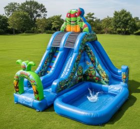 T8-8667 Escorrega Aquático Inflável Tema Tartarugas Ninja