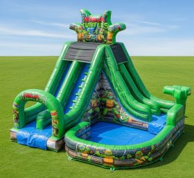T8-8668 Escorregador Aquático Inflável com Tema Tartarugas Ninja