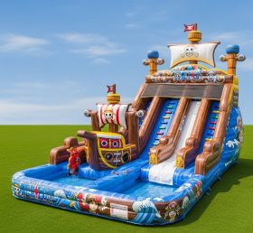 T8-8672 Escorrega Aquático Insuflável com Tema de One Piece