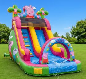 T8-8506 Escorregador Aquático Inflável com Tema Peppa Pig
