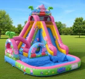 T8-8507 Escorrega Aquático Insuflável com Tema Peppa Pig