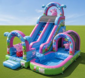 T8-8678 Escorrega Aquático Inflável Tema Peppa Pig