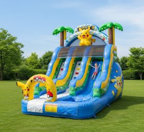 T8-8515 Escorrega Aquático Inflável Tema Pokémon