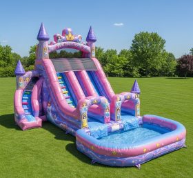 T8-8684 Escorrega Aquático Insuflável com Tema de Festas de Princesas