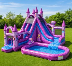 T8-8688 Escorrega Aquático Inflável com Tema de Festas de Princesas