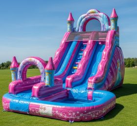 T8-8689 Escorrega Aquático Inflável com Tema de Festas de Princesa