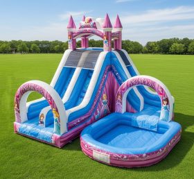 T8-8690 Escorrega Aquático Inflável com Tema de Festas de Princesas