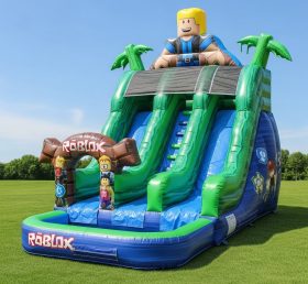 T8-8525 Escorrega Aquático Insuflável com Tema Roblox