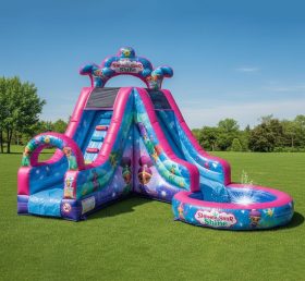 T8-8533 Escorrega Inflável Aquático com Tema Shimmer & Shine