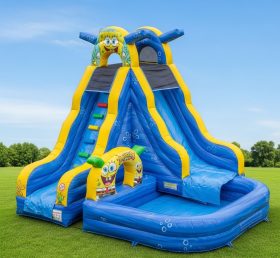 T8-8544 Escorregador Aquático Inflável com Tema Bob Esponja