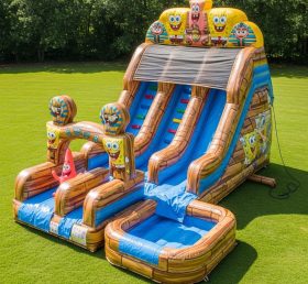 T8-8710 Escorrega de Água Inflável com Tema Bob Esponja