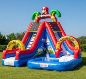 T8-8552 Escorrega Aquático Insuflável com Tema Super Mario