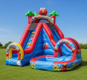 T8-8561 Escorregador Aquático Inflável com Tema Tickle Me Elmo