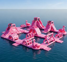 S209 Parque Aquático Inflável com Tema de Flamingo