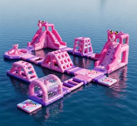 S247 Parque Aquático Inflável Tema Pantera Cor-de-Rosa