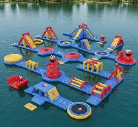 S281 Parque Aquático Inflável com Tema Tickle Me Elmo