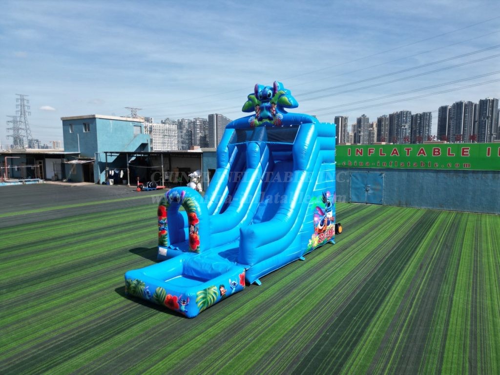 T8-8466B  Lilo & Stitch Inflatable Water Slide with Splash Pool